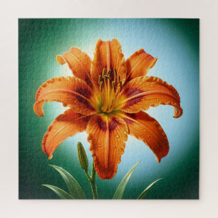 Vibrant Orange Lily Flower Bloom Jigsaw Puzzle