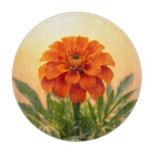 Vibrant Orange Marigold Flower Golden Sunset Cutting Board