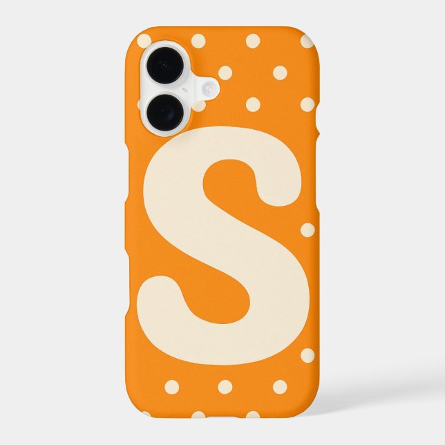 “Vibrant Orange Phone Cover with Bold White trendy (Back)