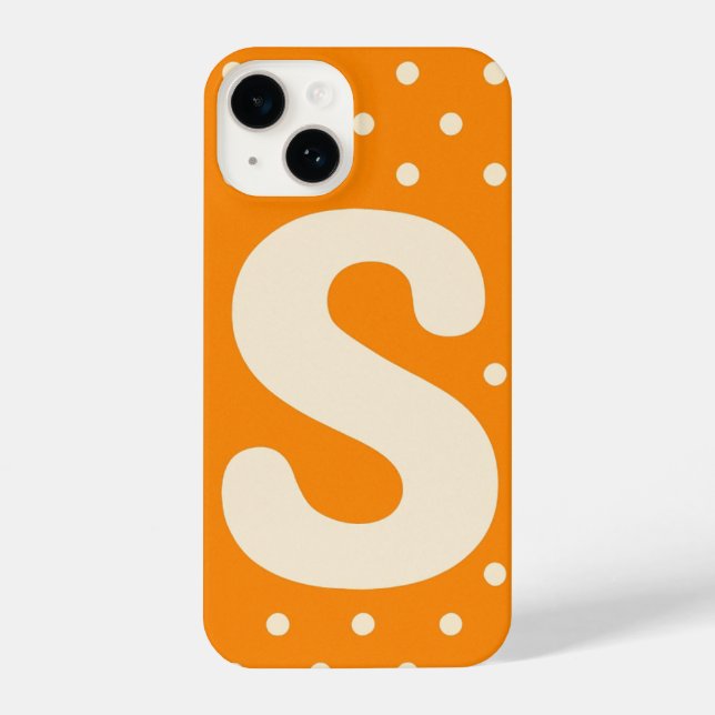 “Vibrant Orange Phone Cover with Bold White trendy (Back)