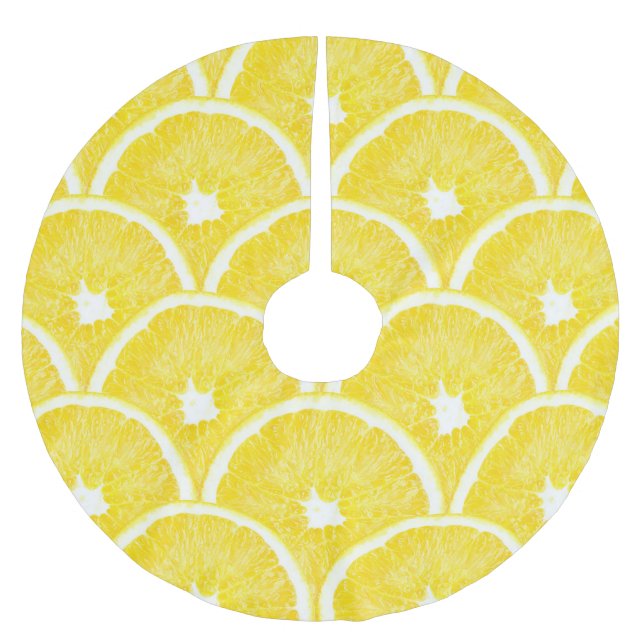 Vibrant Orange Pulp Background Pattern Brushed Polyester Tree Skirt (Front)