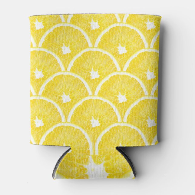 Vibrant Orange Pulp Background Pattern Can Cooler (Front)