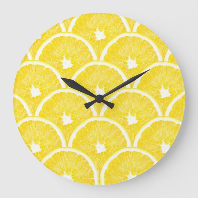Vibrant Orange Pulp Background Pattern Large Clock (Front)