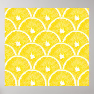 Vibrant Orange Pulp Background Pattern Poster