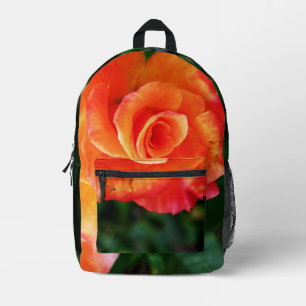 Vibrant Orange Rose Photograph Printed Backpack