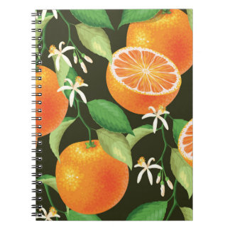 Vibrant Orange Seamless Pattern Design Notebook