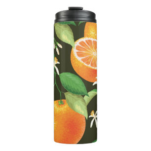 Vibrant Orange Seamless Pattern Design Thermal Tumbler