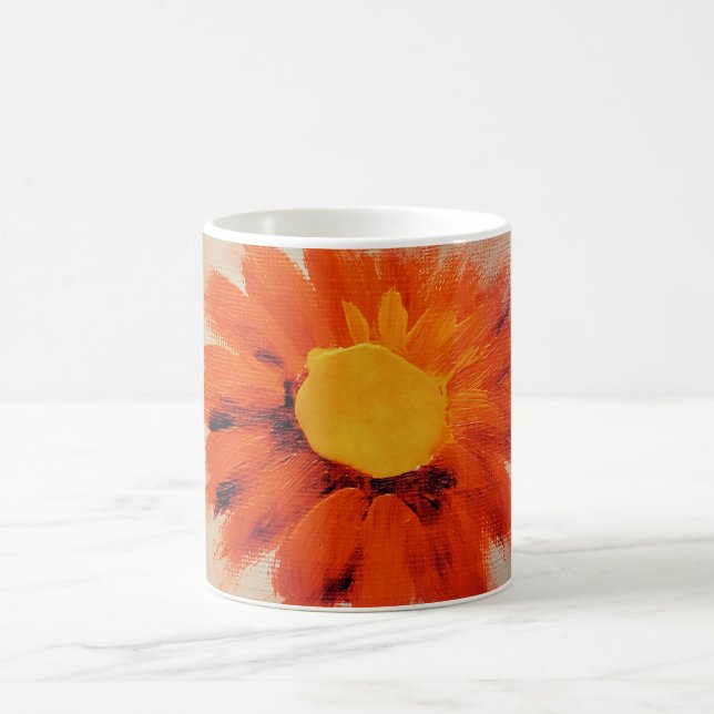 Vibrant Orange Sunflower Coffee Mug (Center)
