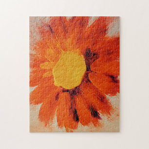 Vibrant Orange Sunflower Jigsaw Puzzle