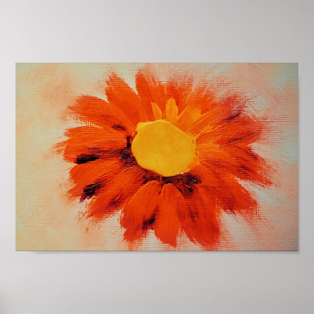 Vibrant Orange Sunflower Poster (Front)