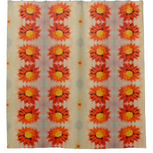Vibrant Orange Sunflower Shower Curtain