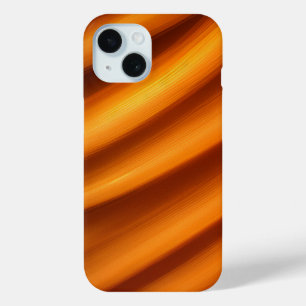 Vibrant Orange Swirl Art iPhone 15 Case