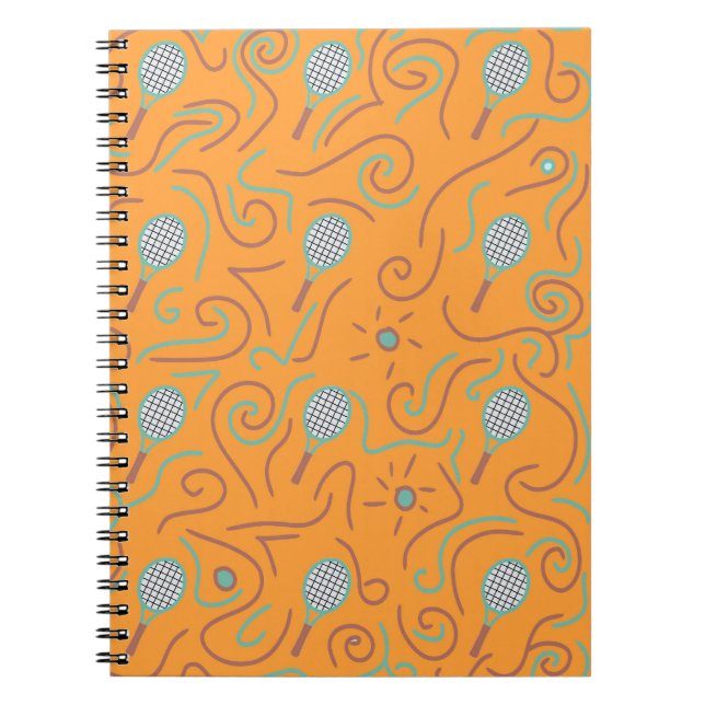 Vibrant Orange Tennis Pattern  Notebook (Front)