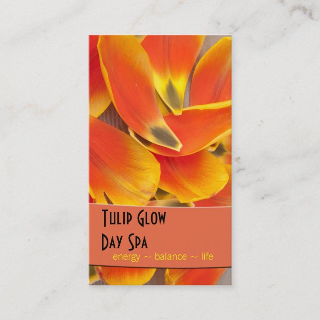 Vibrant Orange Tulip Petals Photograph Appointment (Front)