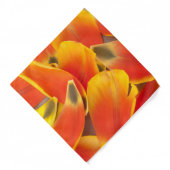 Vibrant Orange Tulip Petals Photograph Bandana (Front)