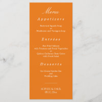 Vibrant Orange Wedding Menu