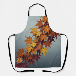 Vibrant Orange Yellow Maple Leaves Fall Foliage Apron