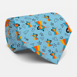 Vibrant Oranges Blues Coffee Lovers Tie