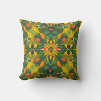 Vibrant Organic Digital Print Pillow