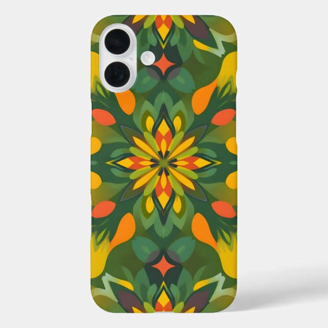 Vibrant Organic iPhone16 Case - Seamless Digital P (Back)