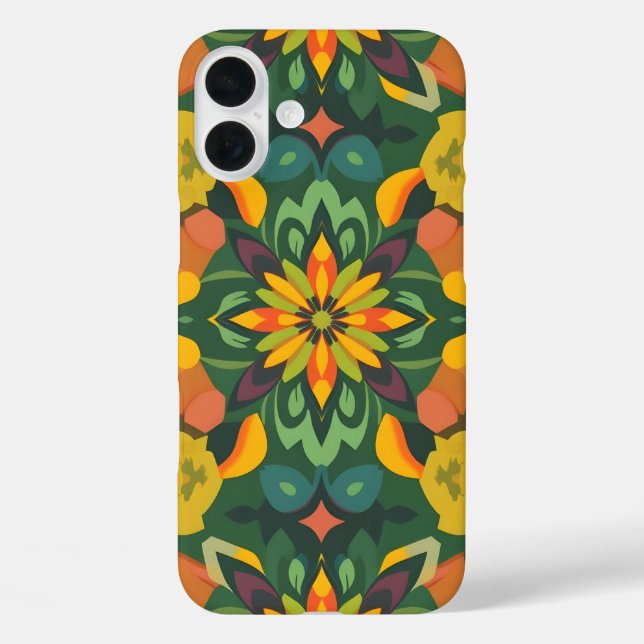 Vibrant Organic iPhone16 Case - Symmetrical Digita (Back)