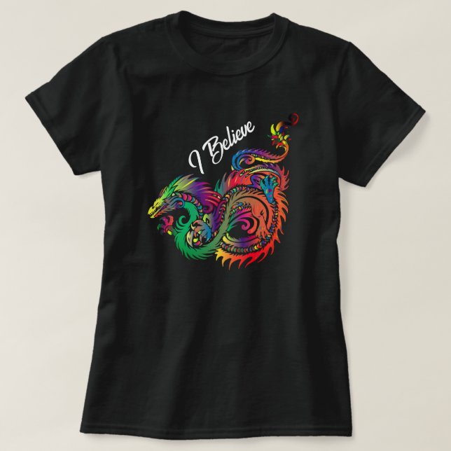 Vibrant Ornate Chinese Dragon  T-Shirt (Design Front)