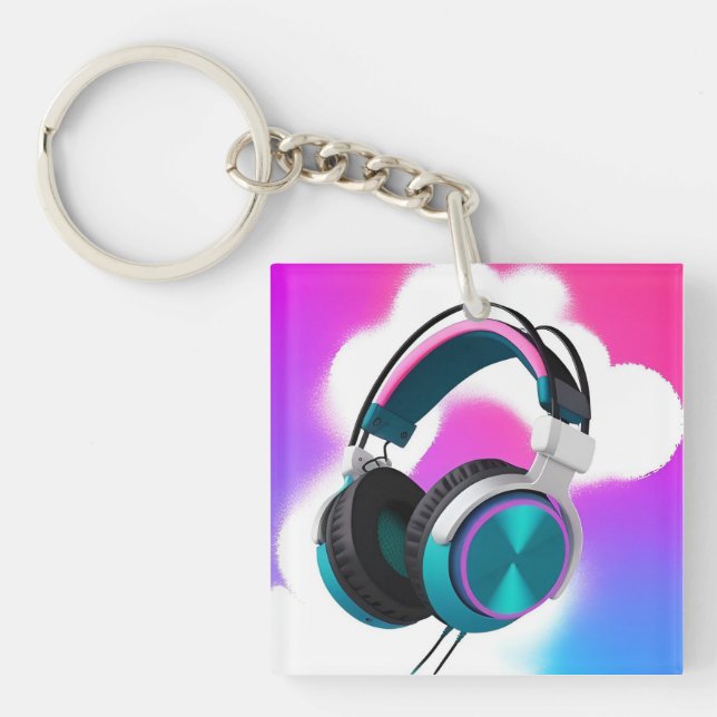 Vibrant Over-Ear Headphones Key Ring (Front)
