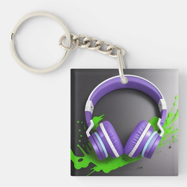 Vibrant Over-Ear Headphones Key Ring (Front)