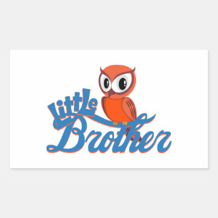 Vibrant Owl Little Brother Rectangular Sticker