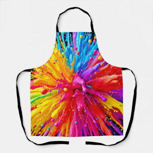 Vibrant Paint Burst Energy Apron