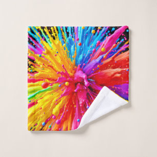 Vibrant Paint Burst Energy Bath Towel Set