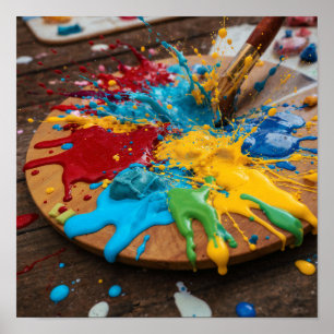 Vibrant Paint Palette - Creative Color Explosion Poster