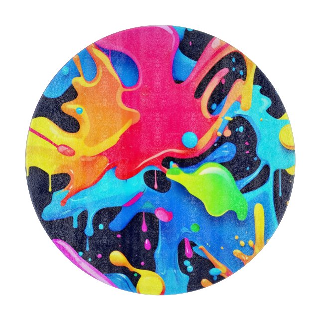 Vibrant Paint Party Design Cutting Board (Front)