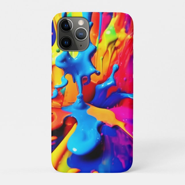 Vibrant Paint Splash Art in Bold Colours Case-Mate iPhone Case (Back)