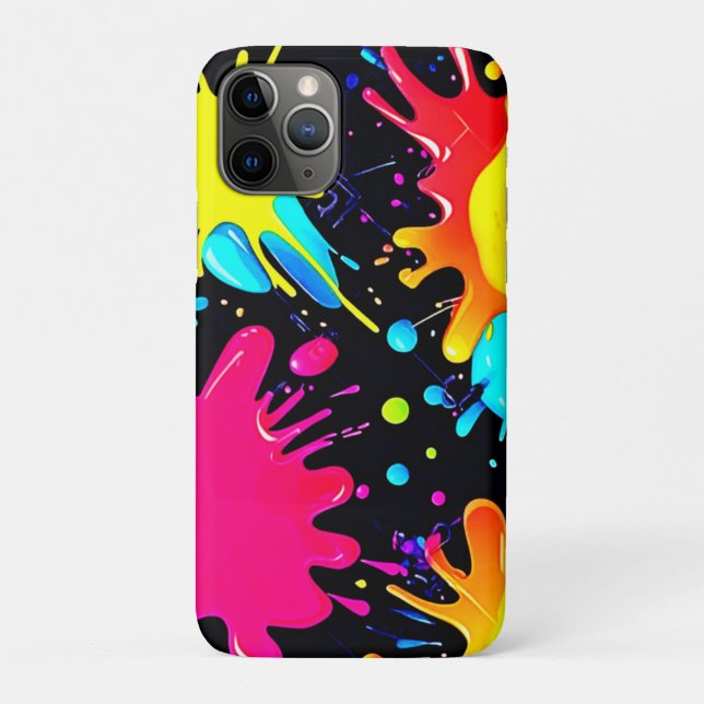 Vibrant Paint Splatter Art Burst Case-Mate iPhone Case (Back)