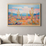 Vibrant Painting Cactus Desert Western Art Poster<br><div class="desc">Bring the spirit of the desert into your space with this vibrant cactus art poster. Featuring bold colours and Western charm, it captures the rugged beauty of desert landscapes, making it a striking addition to any room seeking a touch of the Wild West.</div>