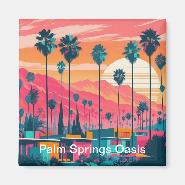 Vibrant Palm Springs Sunset Magnets (Front)