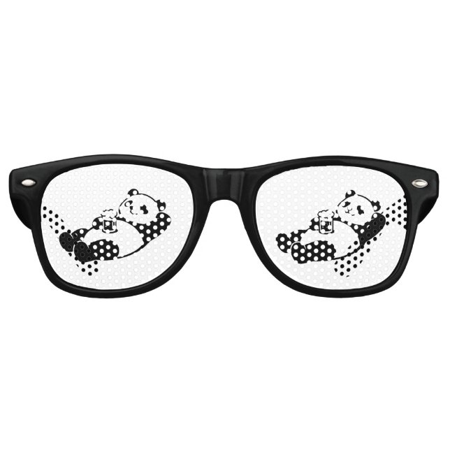 Vibrant Panda Retro Sunglasses (Front)
