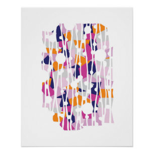 Vibrant Panels: Bear in Captivity Geometrics Poster