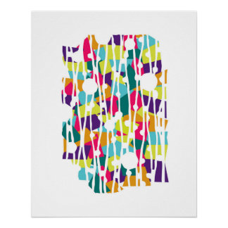 Vibrant Panels: Bright Expressions Geometrics Poster