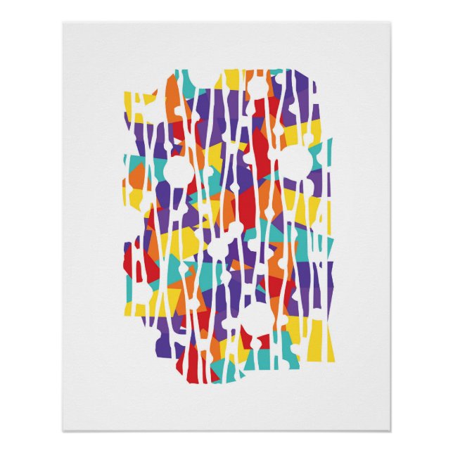 Vibrant Panels: Running the Race Geometrics Poster (Front)