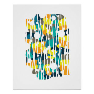 Vibrant Panels: Turtle Shell Geometrics Poster