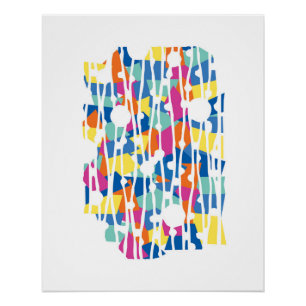 Vibrant Panels: Uplifting Ballons Geometrics Poster