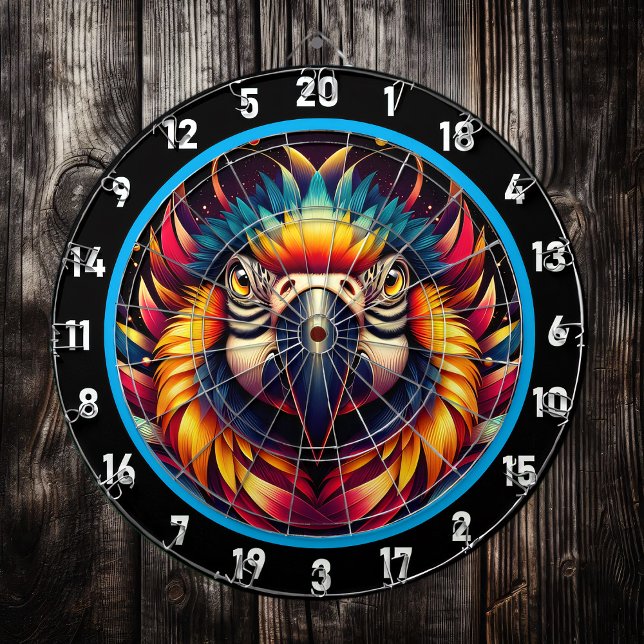 Vibrant Parrot Dartboard for Fun Spaces (Creator Uploaded)