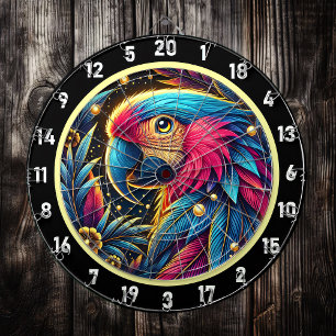 Vibrant Parrot Dartboard for Game Rooms blue