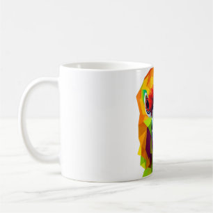Vibrant Parrot Head Design on White Tee Coffee Mug