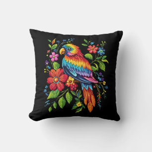 Vibrant Parrot Throw Pillow