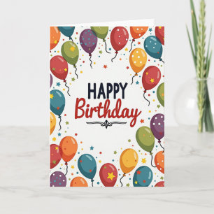 Vibrant Party Balloons Card