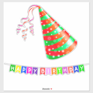 Vibrant Party Hat With Sparkling Decorations