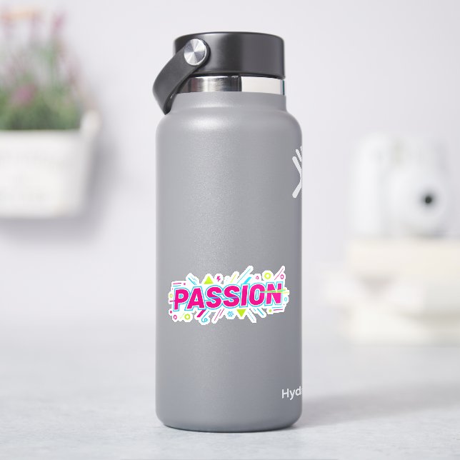 Vibrant Passion Typography - Retro 90s Pop Art Aes (HydroFlask)
